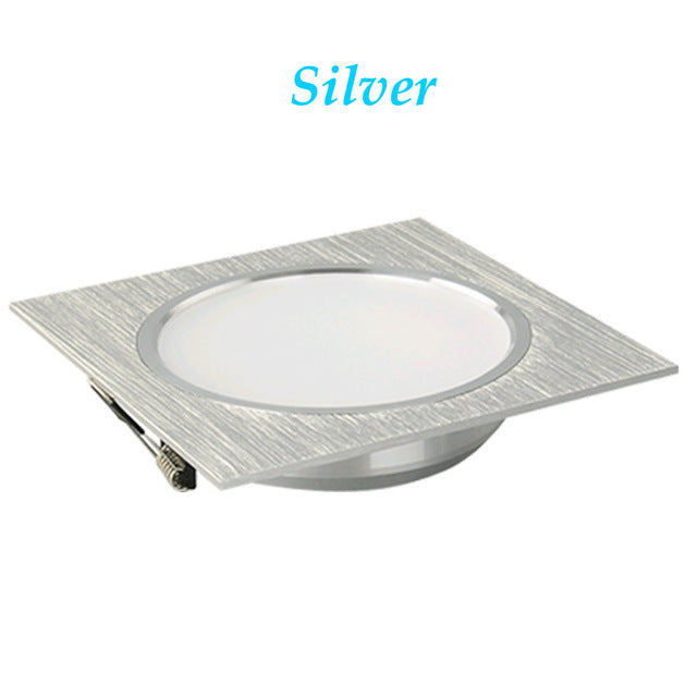 Dimmable LED Downlights 3W 5W 7W 9W 12W 15W AC85-265V Square silver Black White LED Ceiling Down Lamp Indoor Lighting With Drive