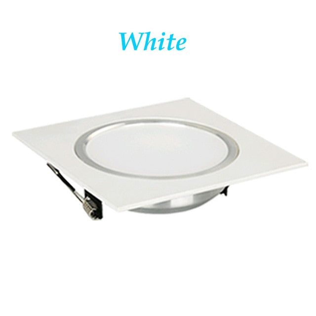 Dimmable LED Downlights 3W 5W 7W 9W 12W 15W AC85-265V Square silver Black White LED Ceiling Down Lamp Indoor Lighting With Drive