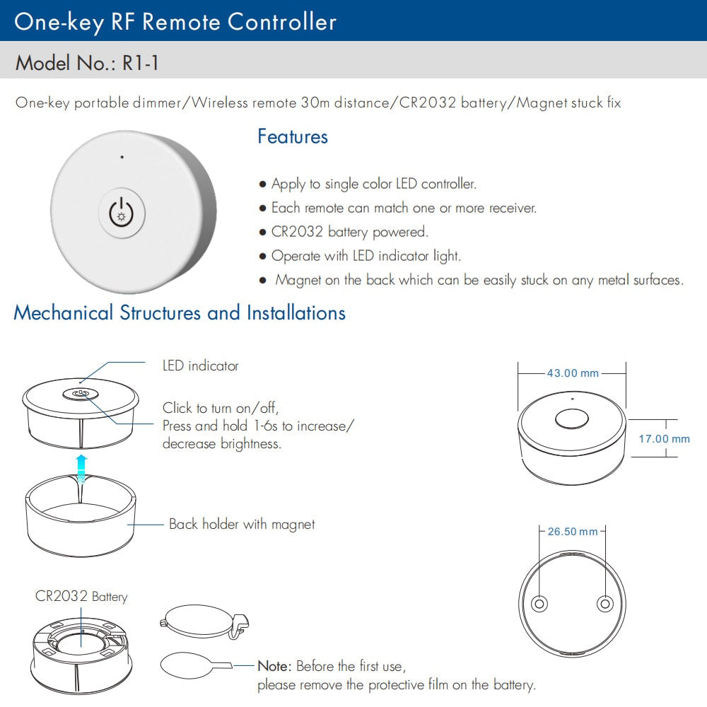 LED Dimmer Switch Triac AC 220V 230V 110V 2.4G Wireless RF Remote Dimmable Push Switch Smart Wifi Dimmer for LED Bulb Light Lamp