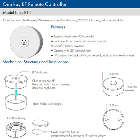 LED Dimmer Switch 12V 24V PWM 2.4G LED Touch RF Wireless Remote 5V 36V Smart Wifi Dimmer Controller for Single Color LED Strip