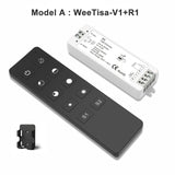 LED Dimmer Switch PWM Wireless RF 2.4G 4-Zone Touch Remote Smart Home Wifi Relay DC12V 24V Controller for Single Color LED Strip