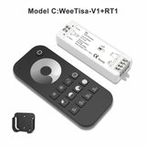 LED Dimmer Switch PWM Wireless RF 2.4G 4-Zone Touch Remote Smart Home Wifi Relay DC12V 24V Controller for Single Color LED Strip