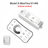 LED Dimmer Switch PWM Wireless RF 2.4G 4-Zone Touch Remote Smart Home Wifi Relay DC12V 24V Controller for Single Color LED Strip