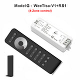 LED Dimmer Switch PWM Wireless RF 2.4G 4-Zone Touch Remote Smart Home Wifi Relay DC12V 24V Controller for Single Color LED Strip