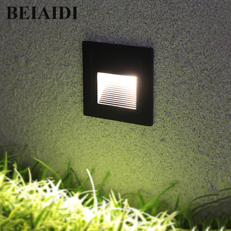 LED Recessed Stair Step Light Outdoor Floor Stair Deck Underground Spotlight Led Footlight Embedded Corner Lamp