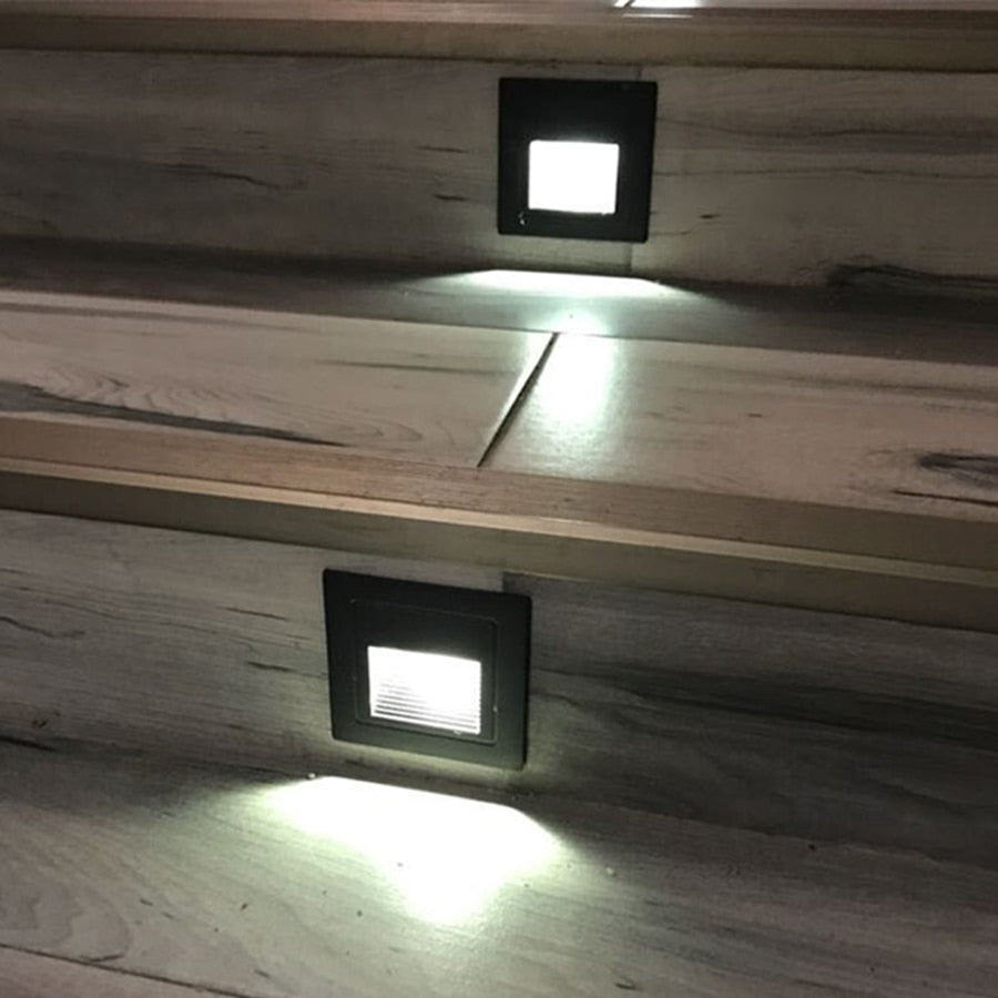 LED Recessed Stair Step Light Outdoor Floor Stair Deck Underground Spotlight Led Footlight Embedded Corner Lamp