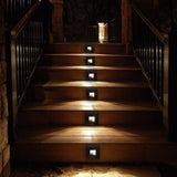 LED Recessed Stair Step Light Outdoor Floor Stair Deck Underground Spotlight Led Footlight Embedded Corner Lamp
