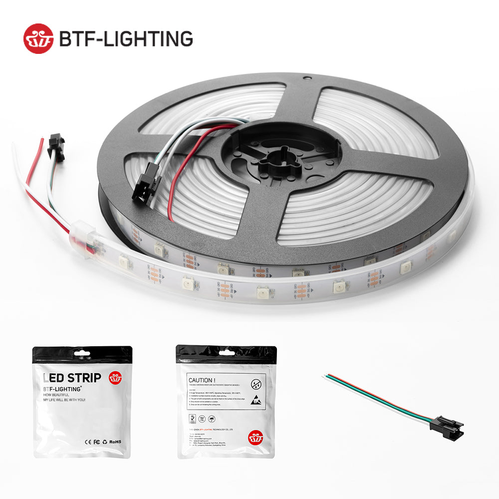 Led Strip 30/60/74/96/100/144 pixels/leds/m WS2812 Smart RGB Led Light Strip Black/White PCB IP30/65/67 DC5V