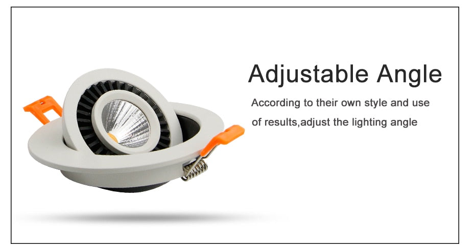 DBF Rotatable Angle LED Recessed Downlight 5W 7W 10W 15W 18W LED Ceiling Spot Light 3000K/4000K/6000K Black/White Housing Light