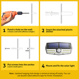 CD137 30 LED Garden Solar Lights Ipx7 Waterproof Solar Lamp Wide Angle Solar Motion Sensor For Pathway Garage/Swimming Pool