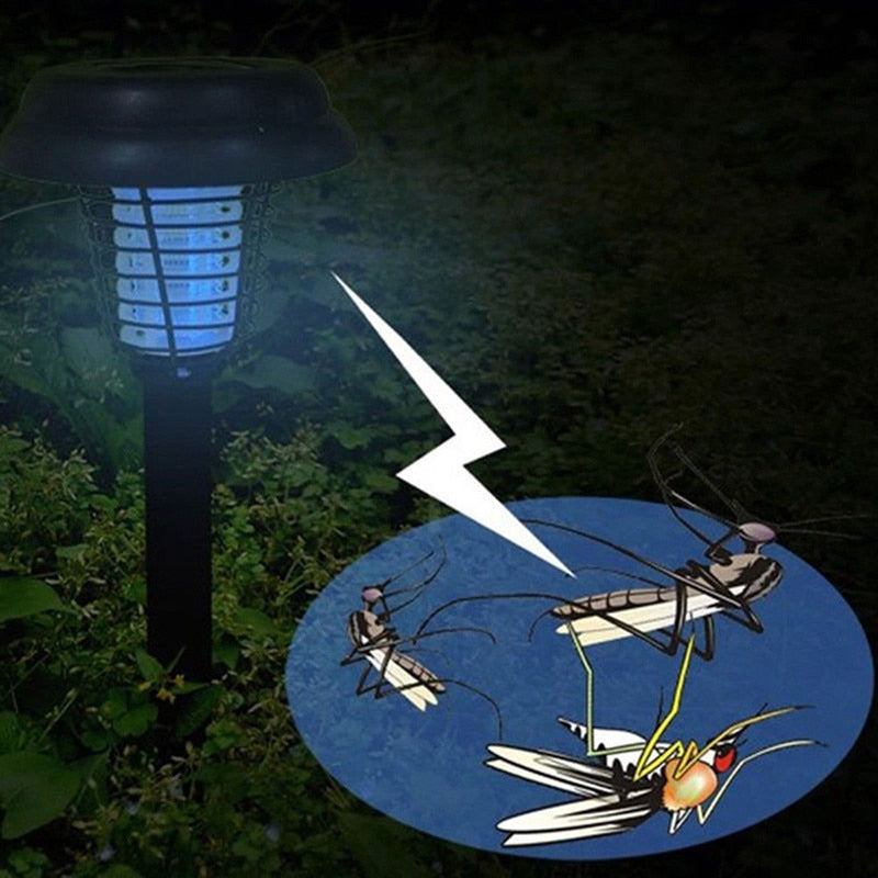 Solar LED Mosquito Repellent Killer Lamp Outdoor Mosquito Pest Fly Bug Insect Zapper Killer Trap Lamp For Garden Yard Lawn