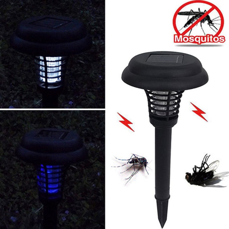 Solar LED Mosquito Repellent Killer Lamp Outdoor Mosquito Pest Fly Bug Insect Zapper Killer Trap Lamp For Garden Yard Lawn