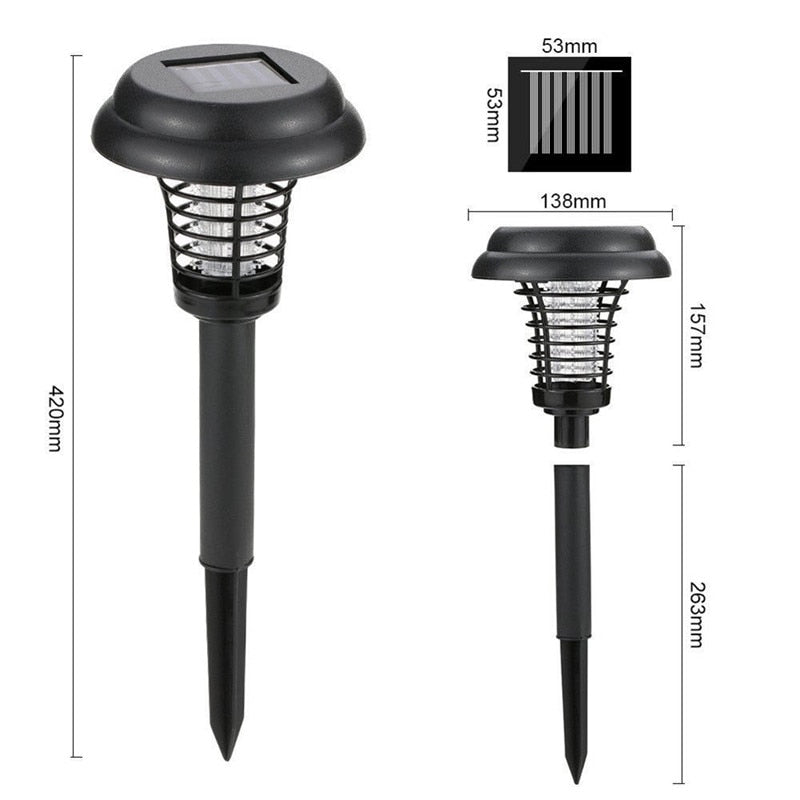 Solar LED Mosquito Repellent Killer Lamp Outdoor Mosquito Pest Fly Bug Insect Zapper Killer Trap Lamp For Garden Yard Lawn