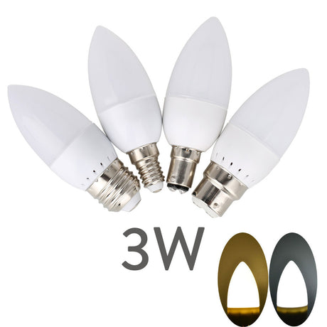 3W Led Candle Bulb E14 E27 E12 B22 B15 110V 220V Save Energy Spotlight Chandiler Crystal Lamp Ampoule Bombillas Home Lights