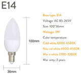 3W Led Candle Bulb E14 E27 E12 B22 B15 110V 220V Save Energy Spotlight Chandiler Crystal Lamp Ampoule Bombillas Home Lights