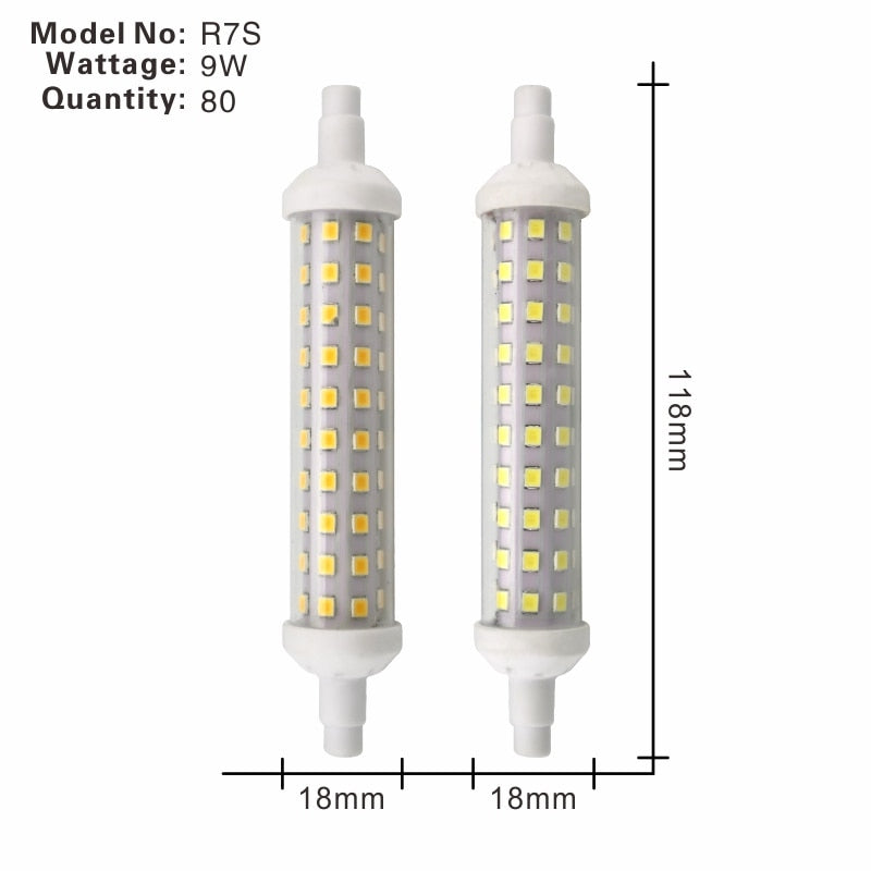R7S LED Lamp 6W 9W 12W SMD 2835 78mm 118mm 135mm R7S LED Light Bulb AC220V Energy Saving Replace Halogen Light