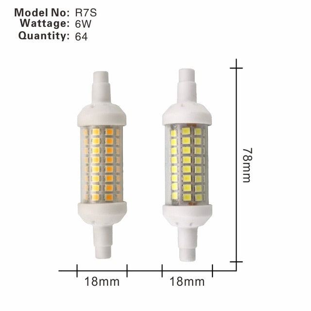 R7S LED Lamp 6W 9W 12W SMD 2835 78mm 118mm 135mm R7S LED Light Bulb AC220V Energy Saving Replace Halogen Light