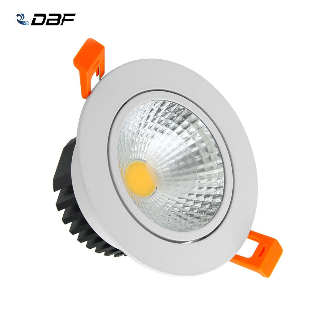 DBF LED Ceiling Lamp Dimmable COB LED Downlight 6W 9W 12W 15W LED Spot light Cold White/Natural White/Warm White AC85V-265V