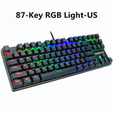 Gaming Mechanical Keyboard Blue Red Switch 87key Anti-ghosting RGB/Mix Backlit LED USB RU/US Wired Keyboard For Gamer PC Laptop