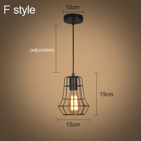 Modern cage pendant light iron minimalist retro Scandinavian loft pyramid pendant lamp metal Hanging Lamp E27 Indoor ZDD0011