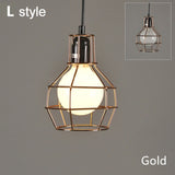 Modern cage pendant light iron minimalist retro Scandinavian loft pyramid pendant lamp metal Hanging Lamp E27 Indoor ZDD0011
