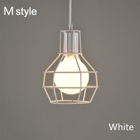 Modern cage pendant light iron minimalist retro Scandinavian loft pyramid pendant lamp metal Hanging Lamp E27 Indoor ZDD0011