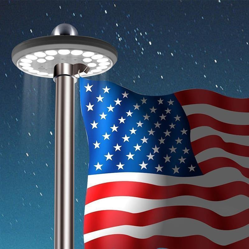 Solar Flag Pole Lights 26 LED Super Bright Weatherproof Auto ON/OFF Night Light for Camping Home Yard Farm Emegency Light