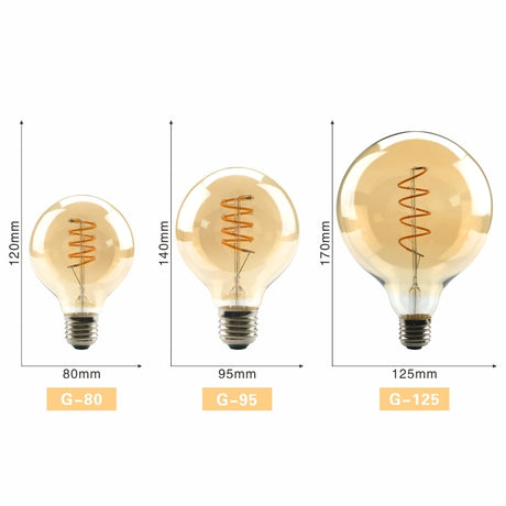 Spiral Light LED Filament Bulb 4W E27 Retro Vintage Lamps Decorative Lighting Dimmable Edison Lamp