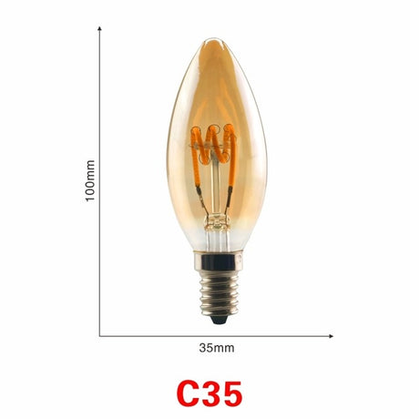Spiral Light LED Filament Bulb 4W E27 Retro Vintage Lamps Decorative Lighting Dimmable Edison Lamp