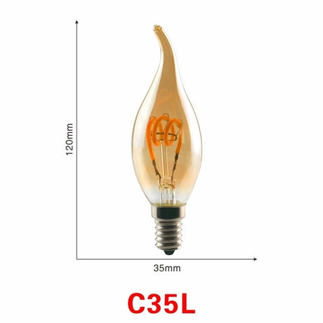 Spiral Light LED Filament Bulb 4W E27 Retro Vintage Lamps Decorative Lighting Dimmable Edison Lamp