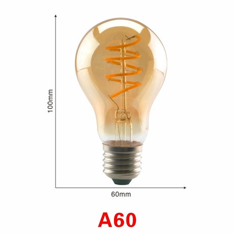 Spiral Light LED Filament Bulb 4W E27 Retro Vintage Lamps Decorative Lighting Dimmable Edison Lamp