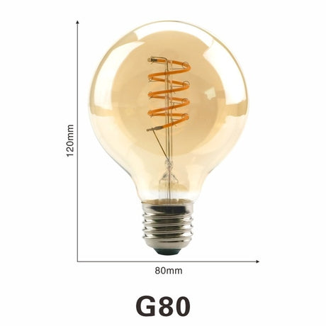Spiral Light LED Filament Bulb 4W E27 Retro Vintage Lamps Decorative Lighting Dimmable Edison Lamp