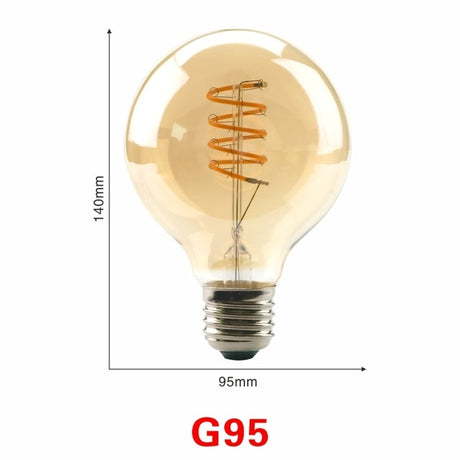 Spiral Light LED Filament Bulb 4W E27 Retro Vintage Lamps Decorative Lighting Dimmable Edison Lamp