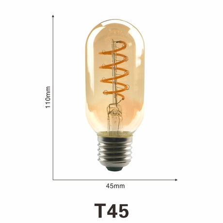 Spiral Light LED Filament Bulb 4W E27 Retro Vintage Lamps Decorative Lighting Dimmable Edison Lamp
