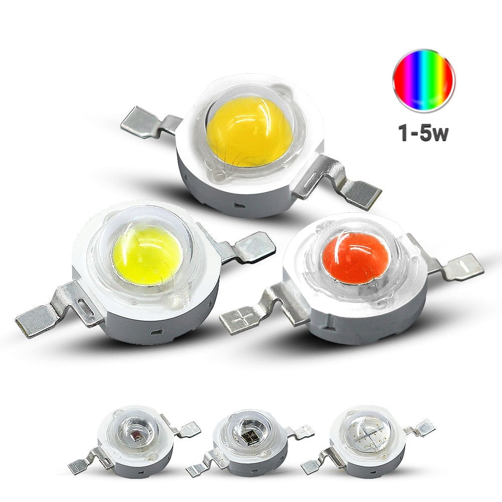 LED Chips High Power 1W 3W 5W White Blue Green Yellow Red Pink Amber Cyan Orange 30mil 45mil Lamp Matrix Bulb light DIY