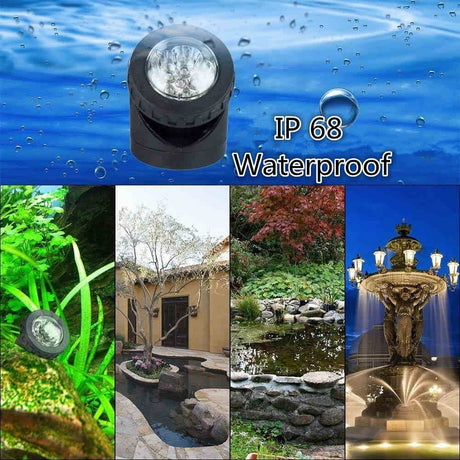 Solar Led Underwater Lights Pond Light Landscape Spotlight IP68 Waterproof Submarine Projector Light for Pond Garden Lawn