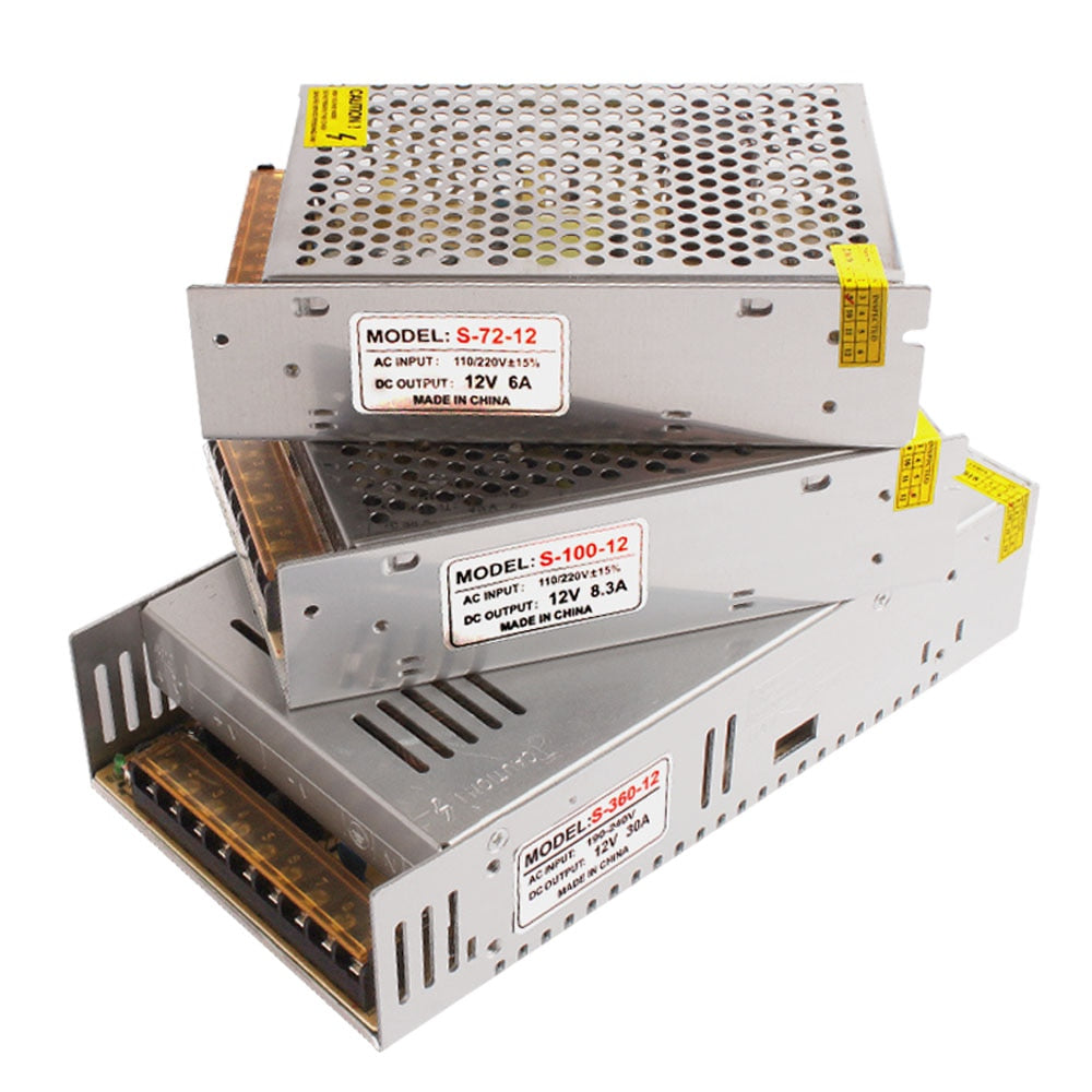 Power Supply DC12v 2A 3A 10A 12.5A 15A 20A 25A 30A Lighting Transformer 220 V 12 V LED Driver Switch Adapter for Strip Light
