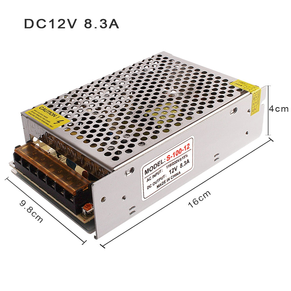 Power Supply DC12v 2A 3A 10A 12.5A 15A 20A 25A 30A Lighting Transformer 220 V 12 V LED Driver Switch Adapter for Strip Light
