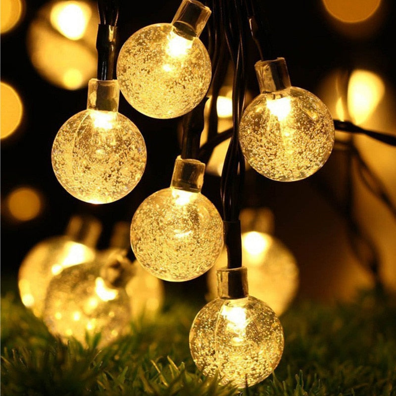 Led Solar Powered Bulbs Led String Lights for Outdoor Lighting Courtyard Street Garden Led Fairy Lights Christmas Garland