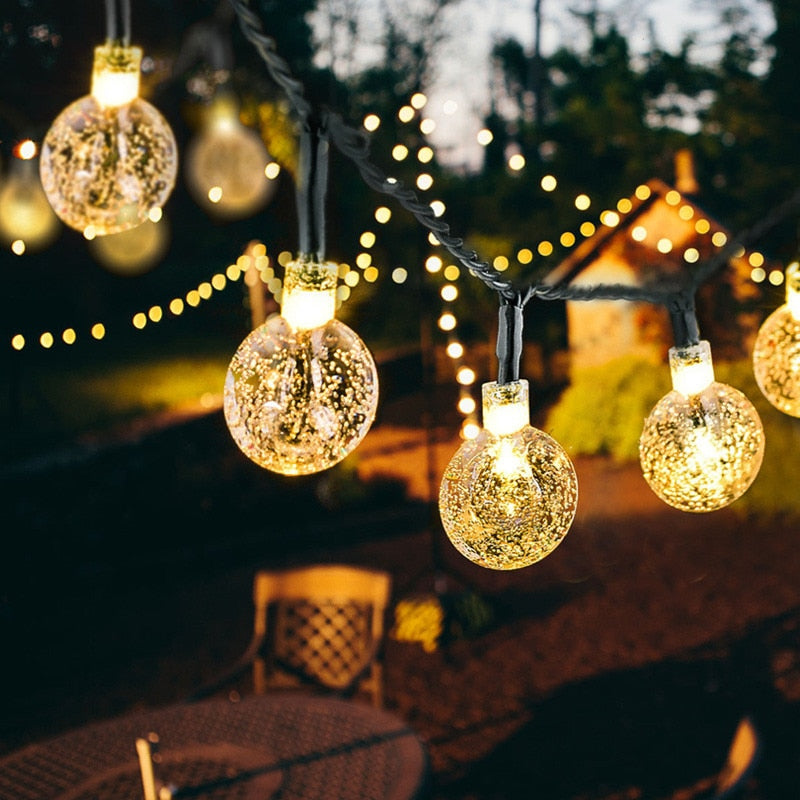 Led Solar Powered Bulbs Led String Lights for Outdoor Lighting Courtyard Street Garden Led Fairy Lights Christmas Garland