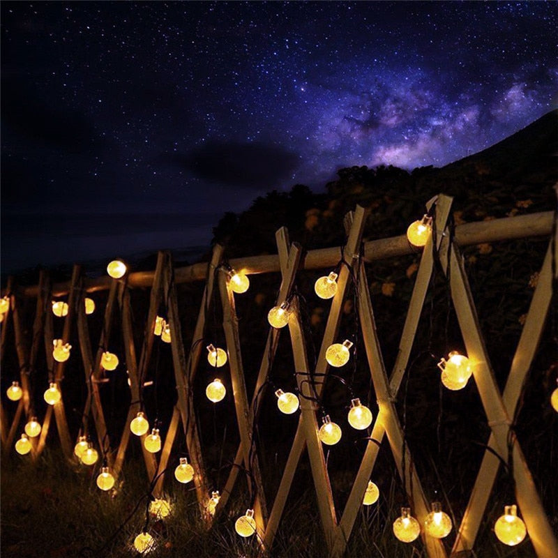 Led Solar Powered Bulbs Led String Lights for Outdoor Lighting Courtyard Street Garden Led Fairy Lights Christmas Garland