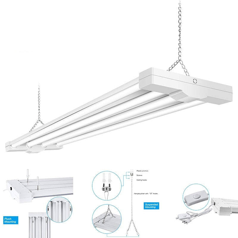 80W LED Utility Shop Lights Low Bay Ceiling Light Fixture Fluorescent Tube Replacement LED Garage Light Linear High Bay Workshop