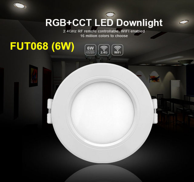 Original Mi Light RGB+CCT Ceiling Downlight AC86-265V 6W 12W 15W Waterproof Remote WiFi Control LED Panel light With LED Driver