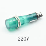 Signal Lamp Panel Mounting Neon Indicator Red Green orange Lights 220V 12V 24VDC Mounting hole 10mm