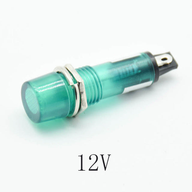 Signal Lamp Panel Mounting Neon Indicator Red Green orange Lights 220V 12V 24VDC Mounting hole 10mm