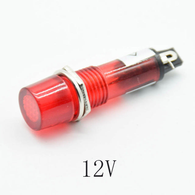 Signal Lamp Panel Mounting Neon Indicator Red Green orange Lights 220V 12V 24VDC Mounting hole 10mm