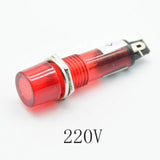 Signal Lamp Panel Mounting Neon Indicator Red Green orange Lights 220V 12V 24VDC Mounting hole 10mm