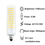 E11 Mini Candelabra Base LED Bulb, Bon lux E11 T4 JD LED Ceiling Light 100W Halogen Replacement Candles Bulb