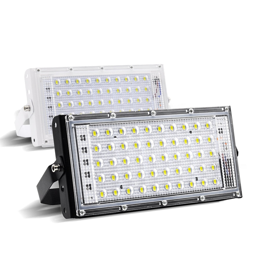 LED Flood Light 220V Outdoor IP66 Waterproof 50W Perfect Power RGB Floodlights LED Multi- color Spotlights Search Light