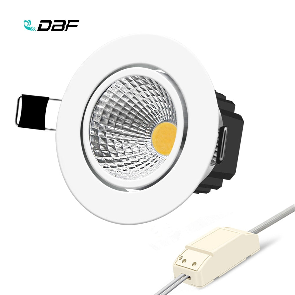 DBF Super Bright Recessed LED Dimmable Downlight COB 6W 9W 12W 15W LED Spot light LED decoration Ceiling Lamp AC 110V 220V